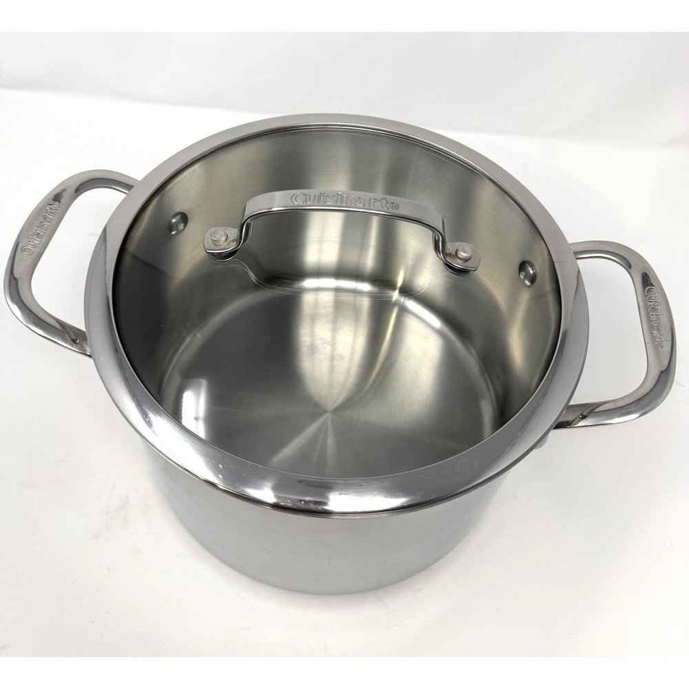 Cuisinart 5.75 Qt Stock Pot Stainless Steel With Glass Lid 7665-22G - Picture 3 of 10